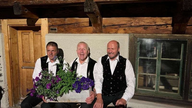 64. Zentralschweizerisches Jodlerfest, ehemaliges Mitglied Kasi mit Ignaz und Beat